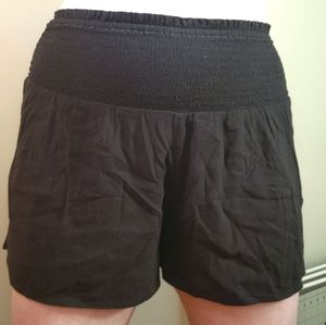 Aerie Gauze Cotton Relaxed Shorts with Smocked Waist